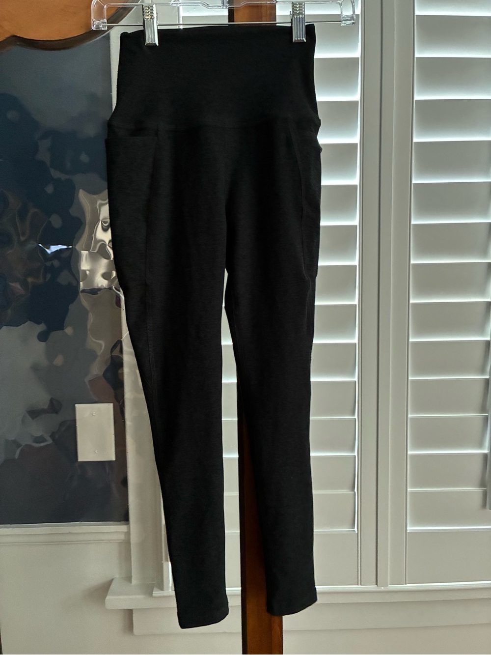 Beyond Yoga Blackish Gray High-Rise Leggings with Wide Waistband